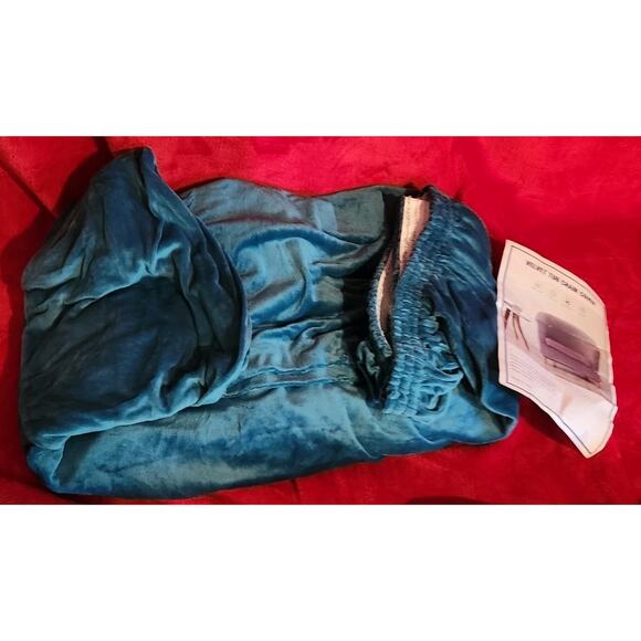 Velvet Stretch Tub Chair Cover Elastic Armchair Slipcover Turqoiuse Colored - Picture 3 of 5